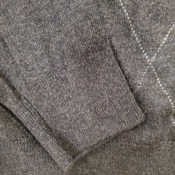 Mens XL Blake & Manley Silk Rayon Cashmere Sweater Charcoal Grey Light Argyle - Picture 5 of 6
